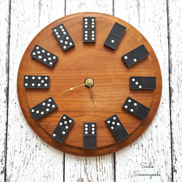 Upcycled Vintage Domino Clock