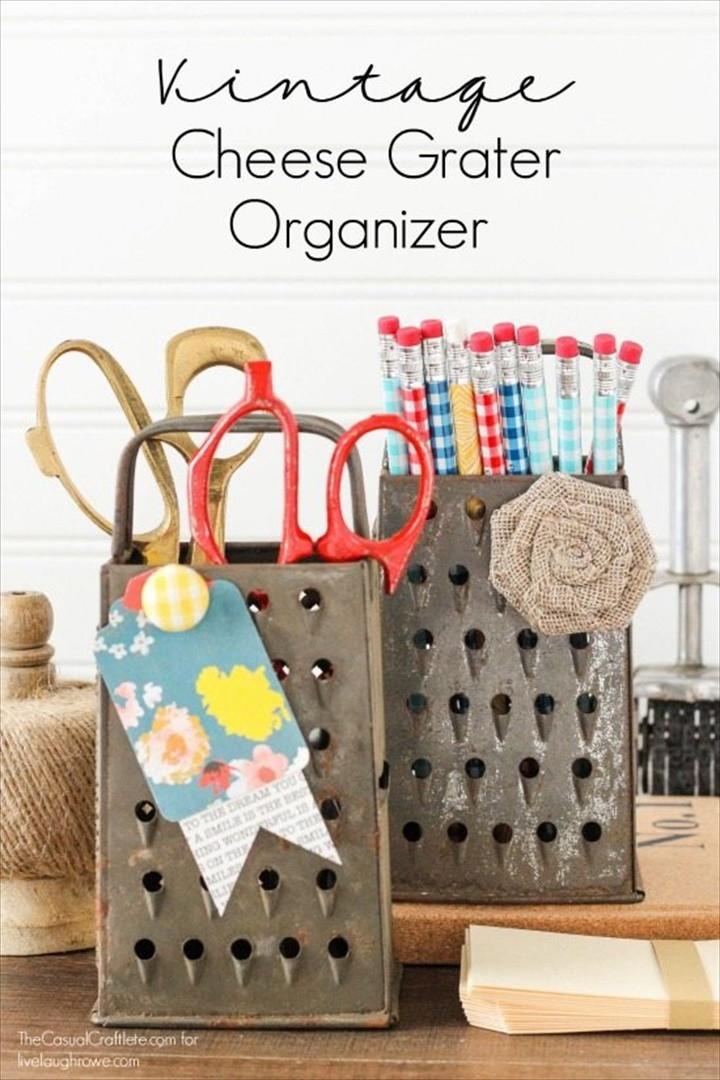 Vintage Cheese Grater Organizer