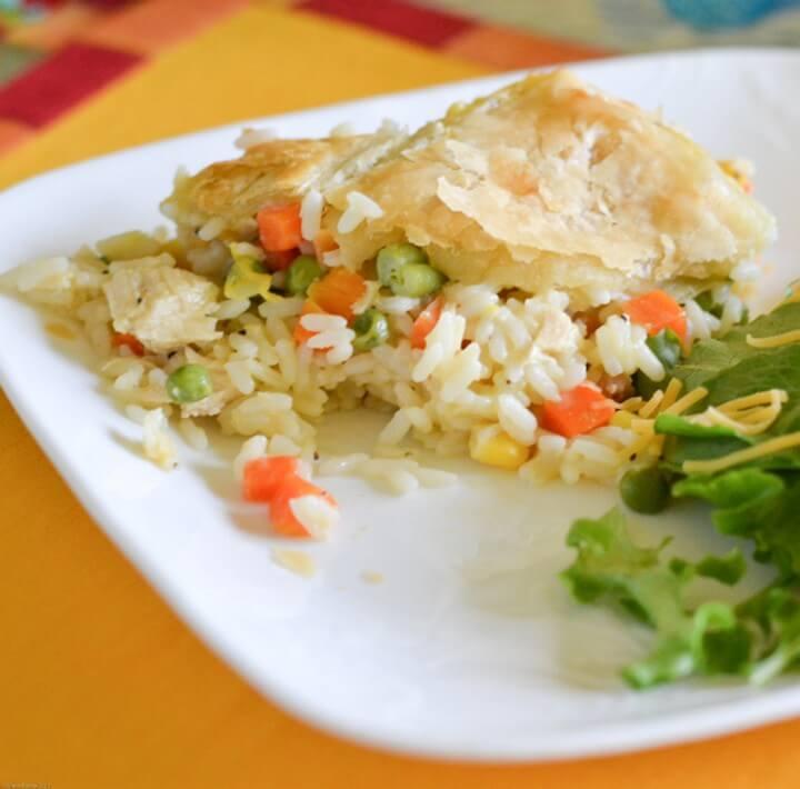 Easy Chicken and Rice Pot Pie