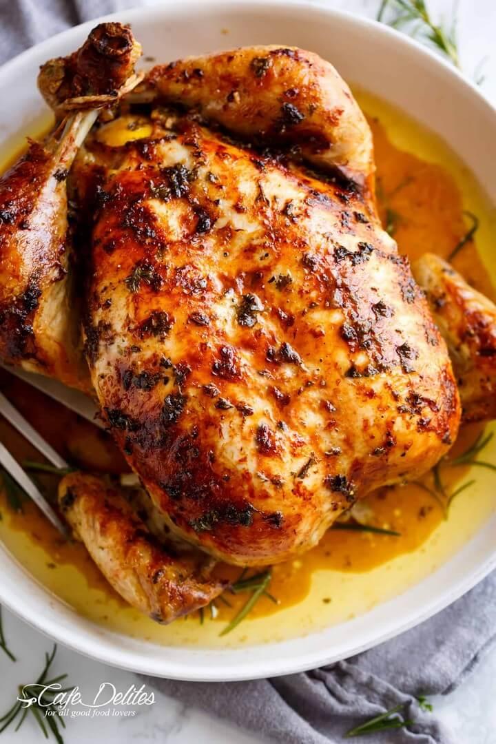 Garlic Herb Butter Roast Chicken