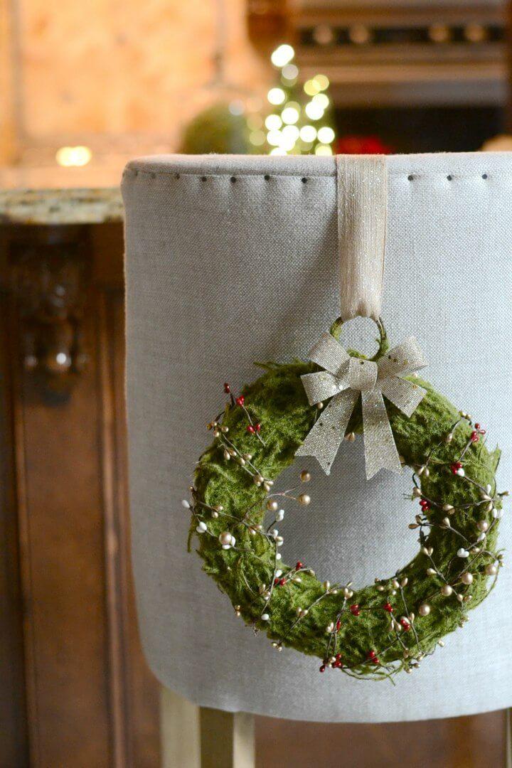 DIY Christmas Wreaths for Dining Chairs