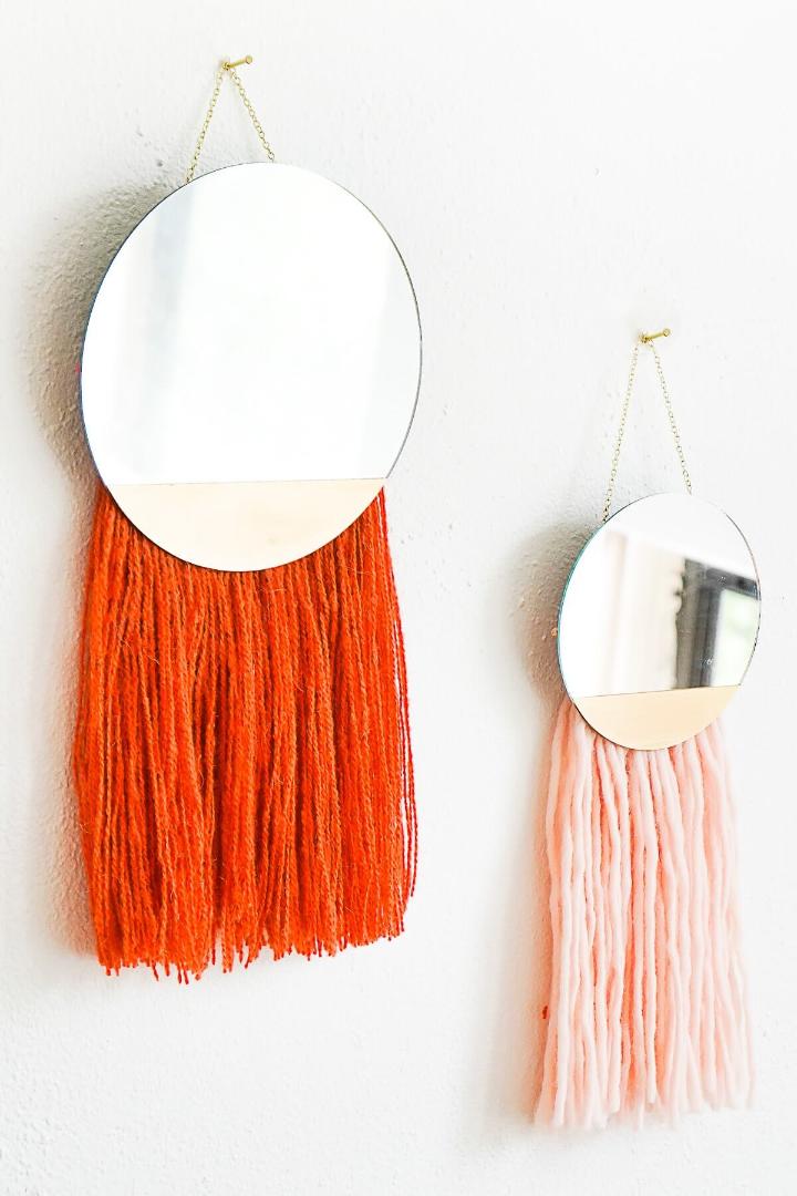 DIY Fringed Mirrors