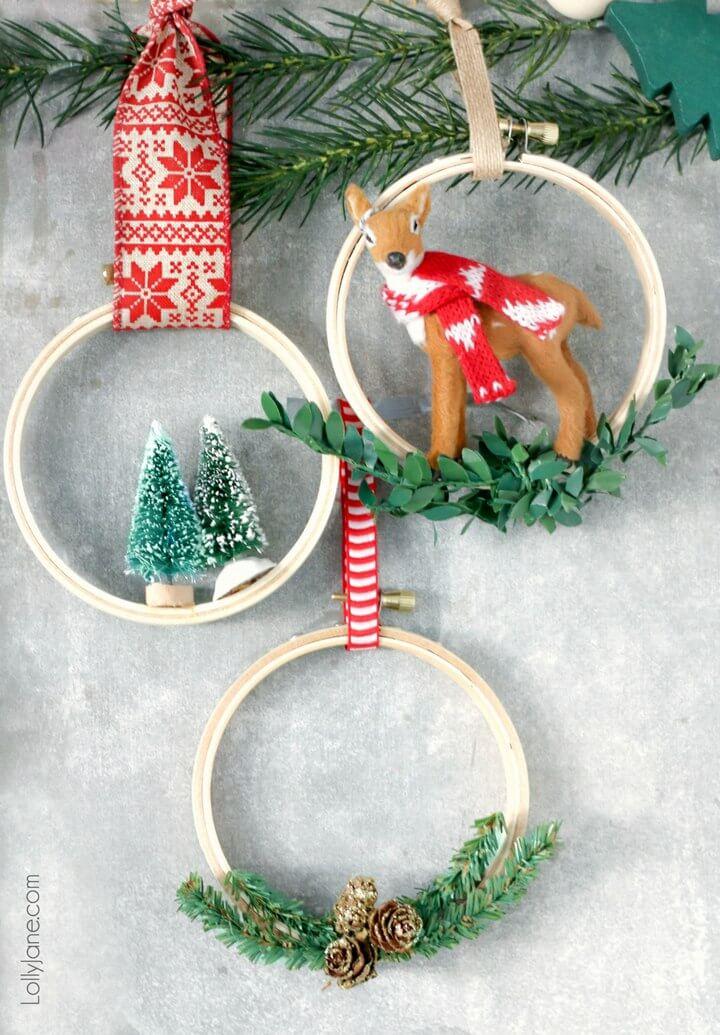 Easy Embroidery Hoop Christmas Ornaments