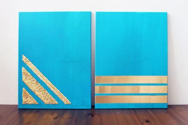 Gold Canvases Wall Art DIY