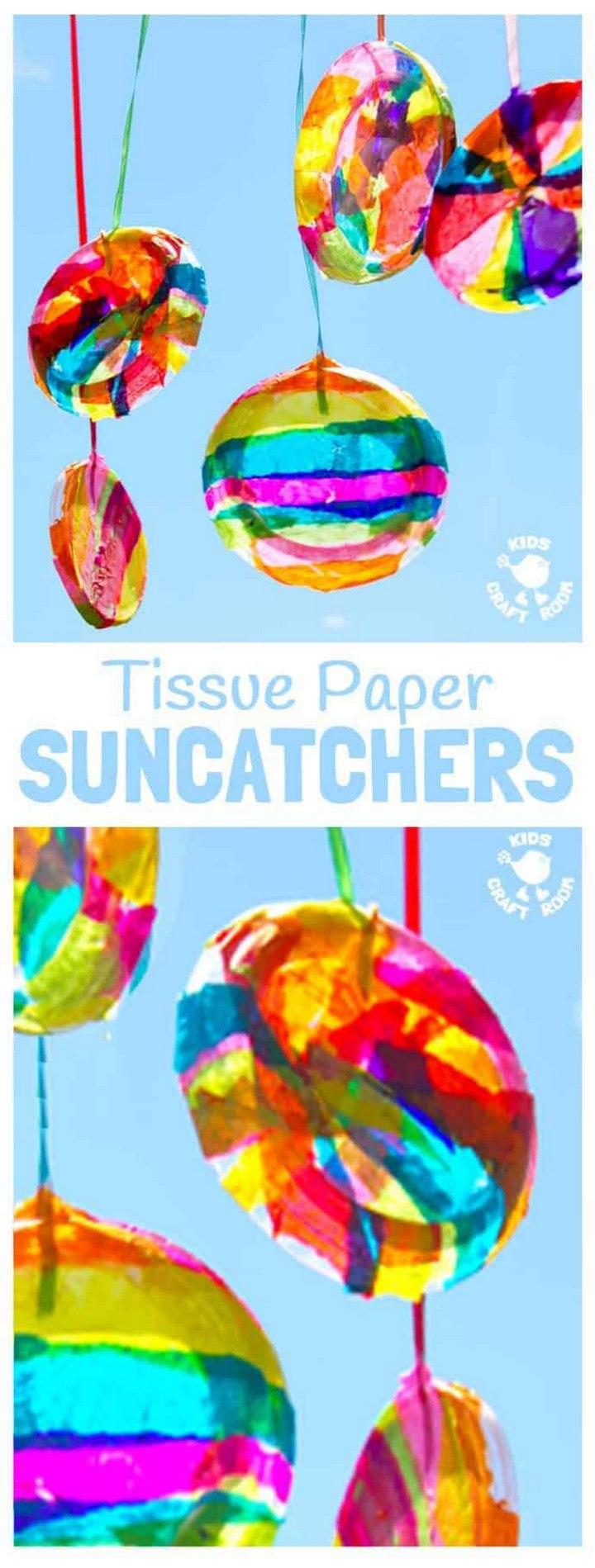Tissue Paper Suncatchers Pin DIY
