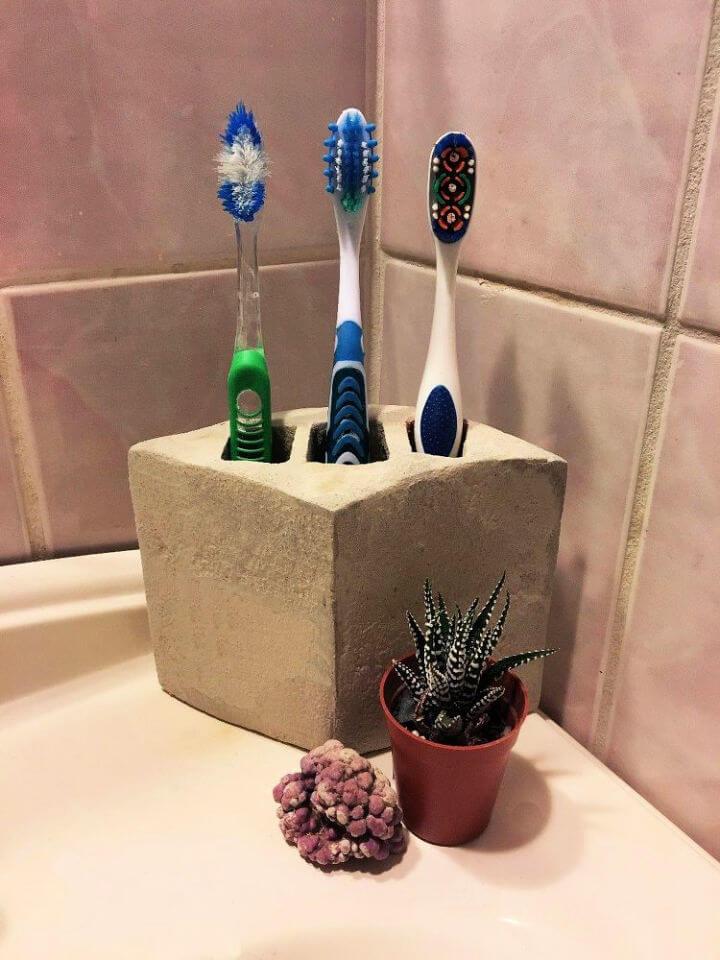 Cement Toothbrush Holder