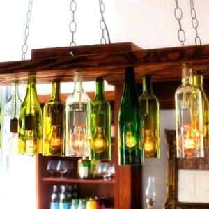 Chandelier from Old Wine Bottles 1