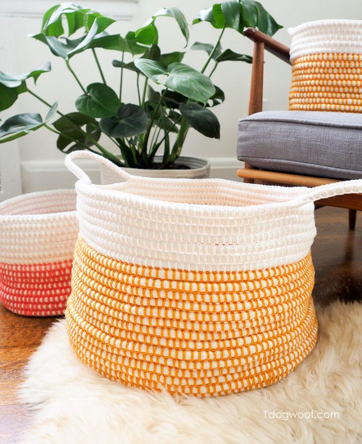 Color Wheel Coil Crochet Basket