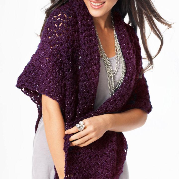 Crochet Bernat Starlette Shawl