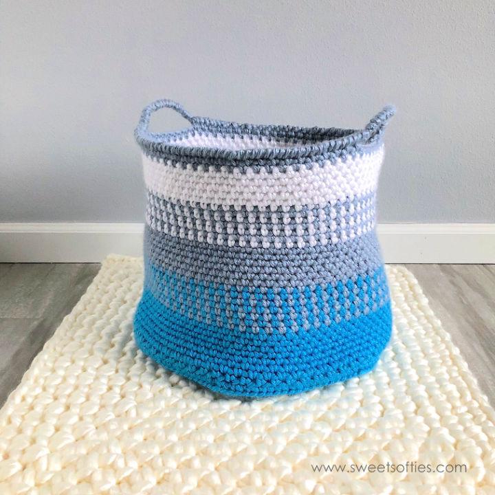 Crochet Blue Coast Basket