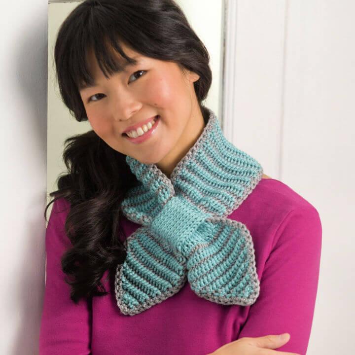 Crochet Bow Tie Neck Warmer