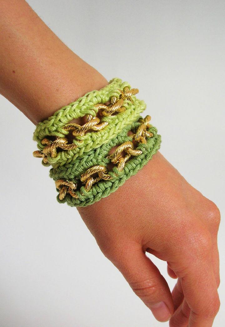 Crochet Bracelets with Chain