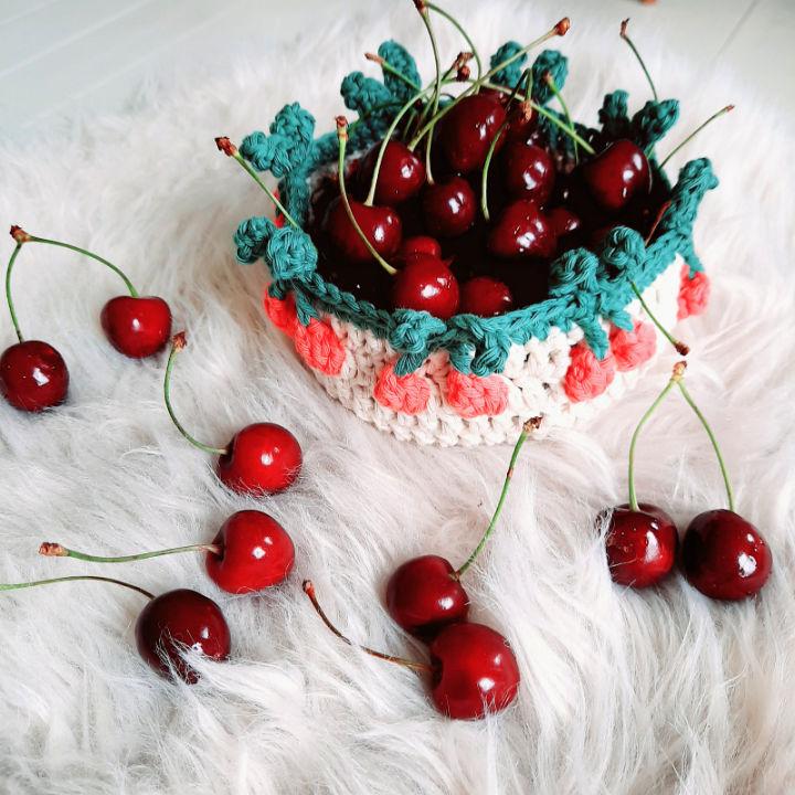 Crochet Cherry Basket