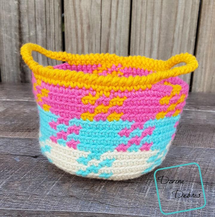 Crochet Gingham Basket