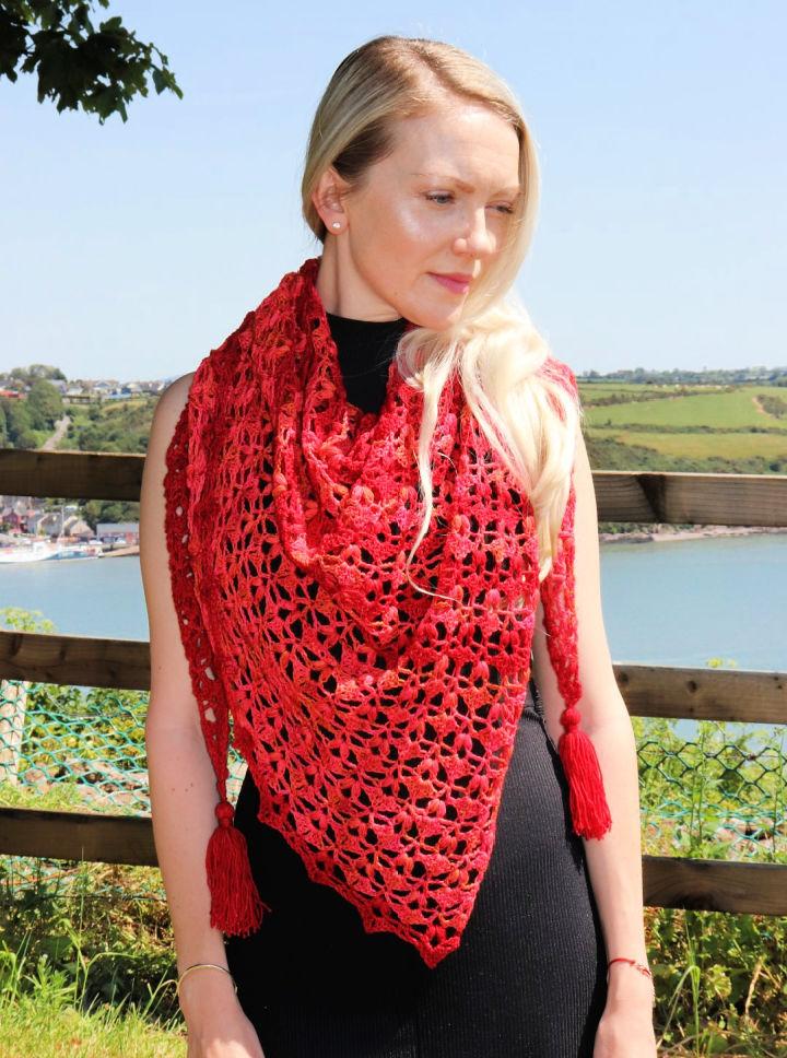 Crochet Lace Triangle Shawl