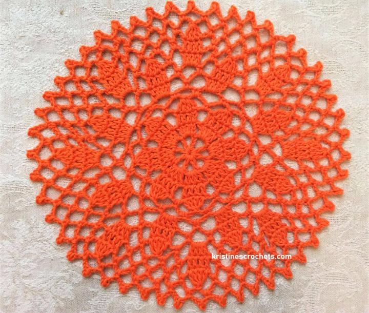 Crochet Orange Petals Doily