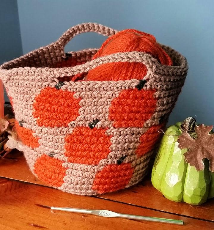 Crochet Pumpkin Basket