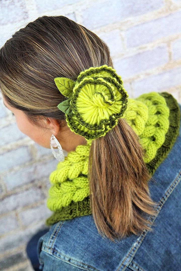 Crochet Rampion Flower Pin