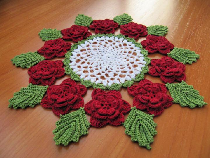 Crochet Rose Doily