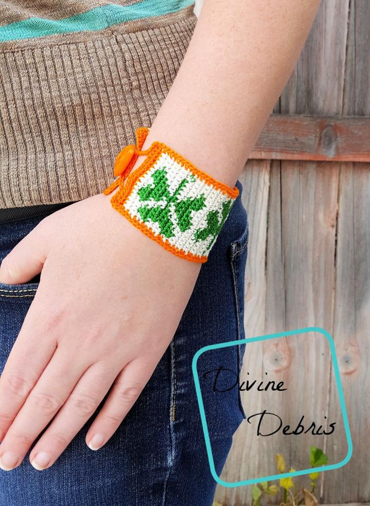 Crochet Shamrock Bracelet 1