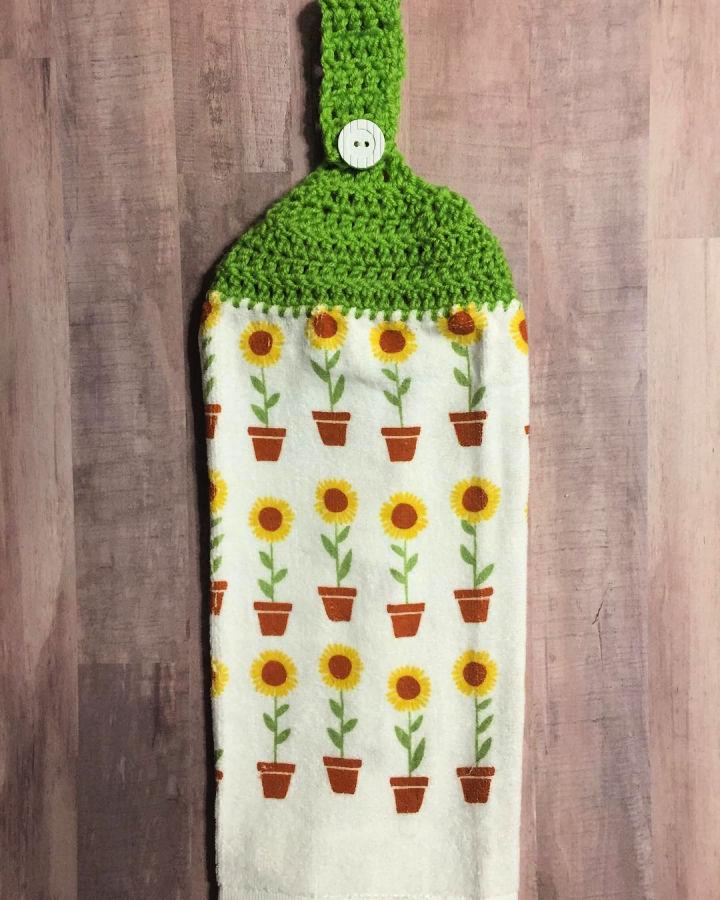 Crochet Sunflower Towel
