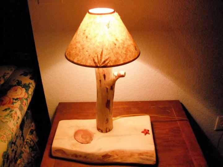 Custom Pine Log Lamp