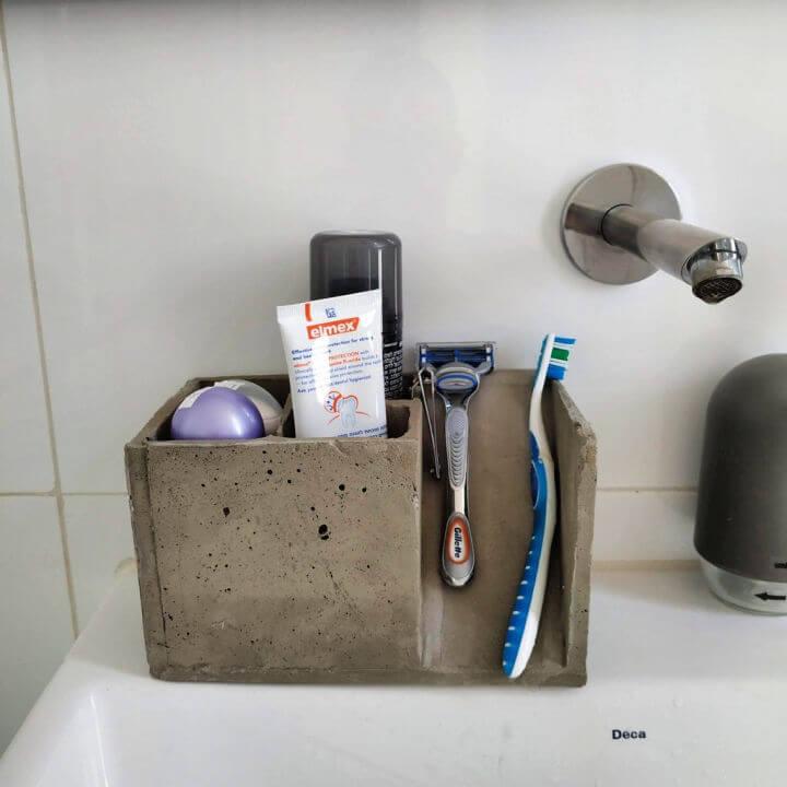 DIY Concrete Toothbrush Holder