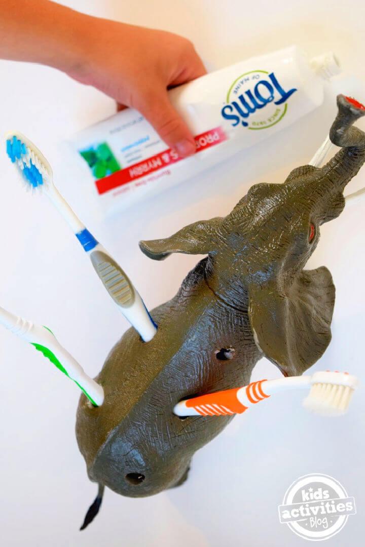 DIY Elephant Toothbrush Holder
