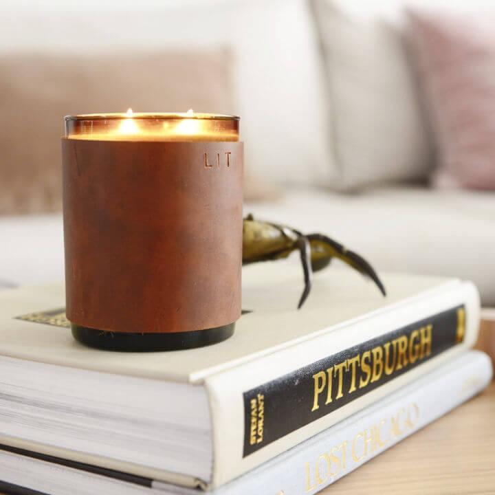 DIY Leather Candle Cozy