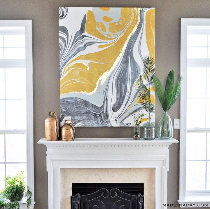 Gold Gilded Marble Canvas Art