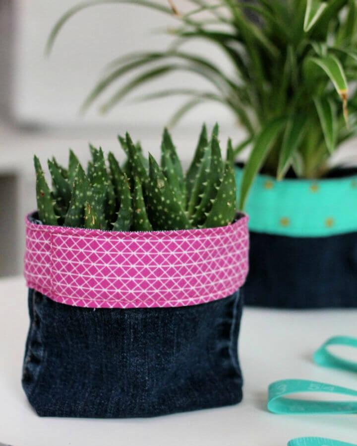 How To Sew An Upcycled Fabric Planter