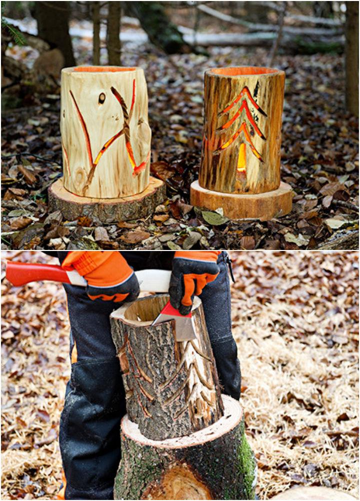 How to Make a Log Lantern