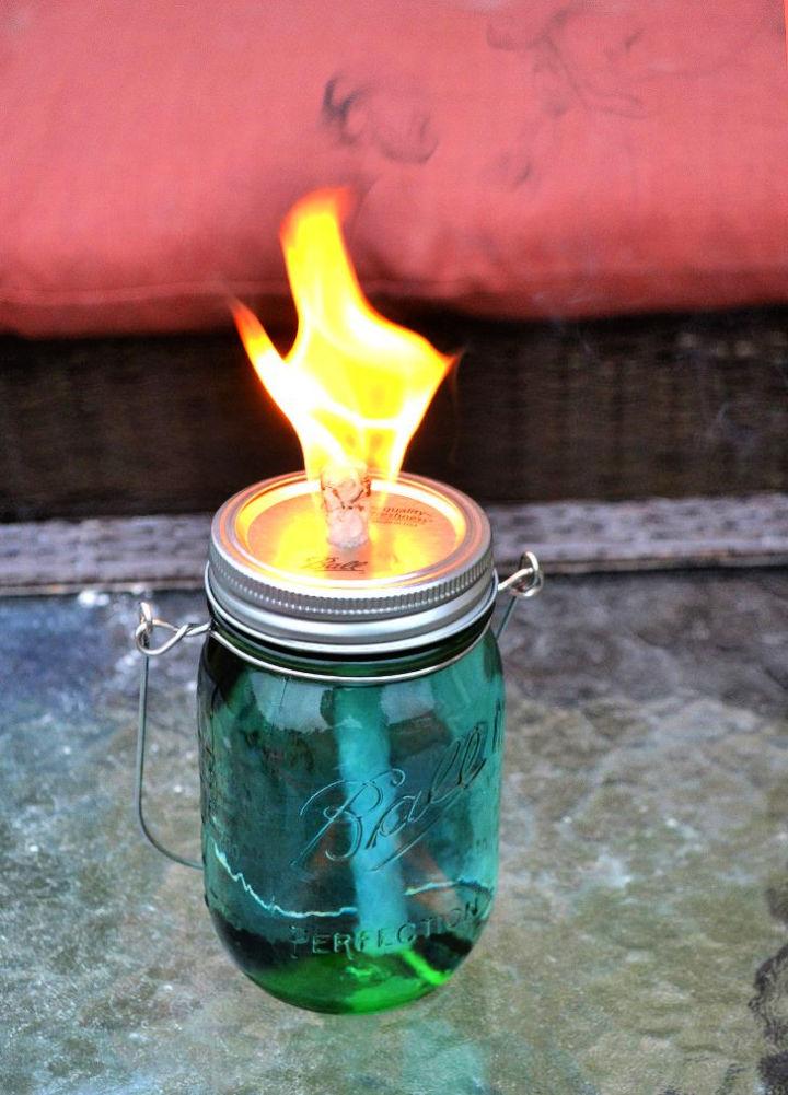Mason Jar Citronella Torch