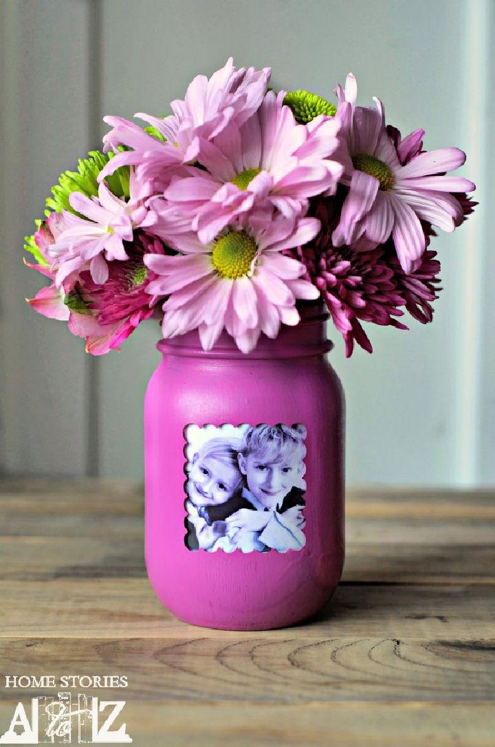 Mason Jar Picture Vase