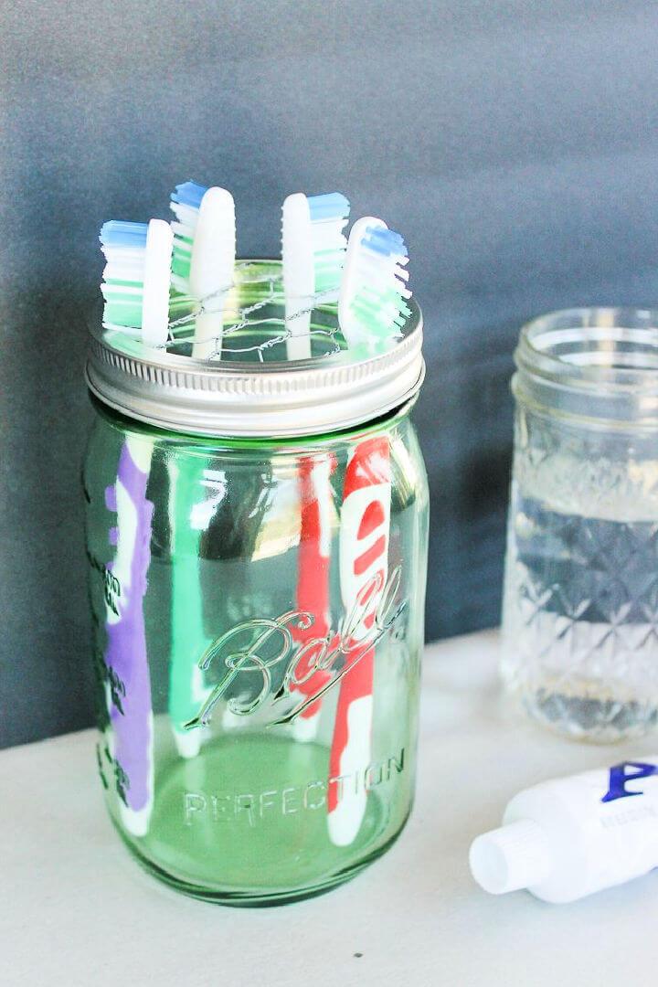 Mason Jar Toothbrush Holder