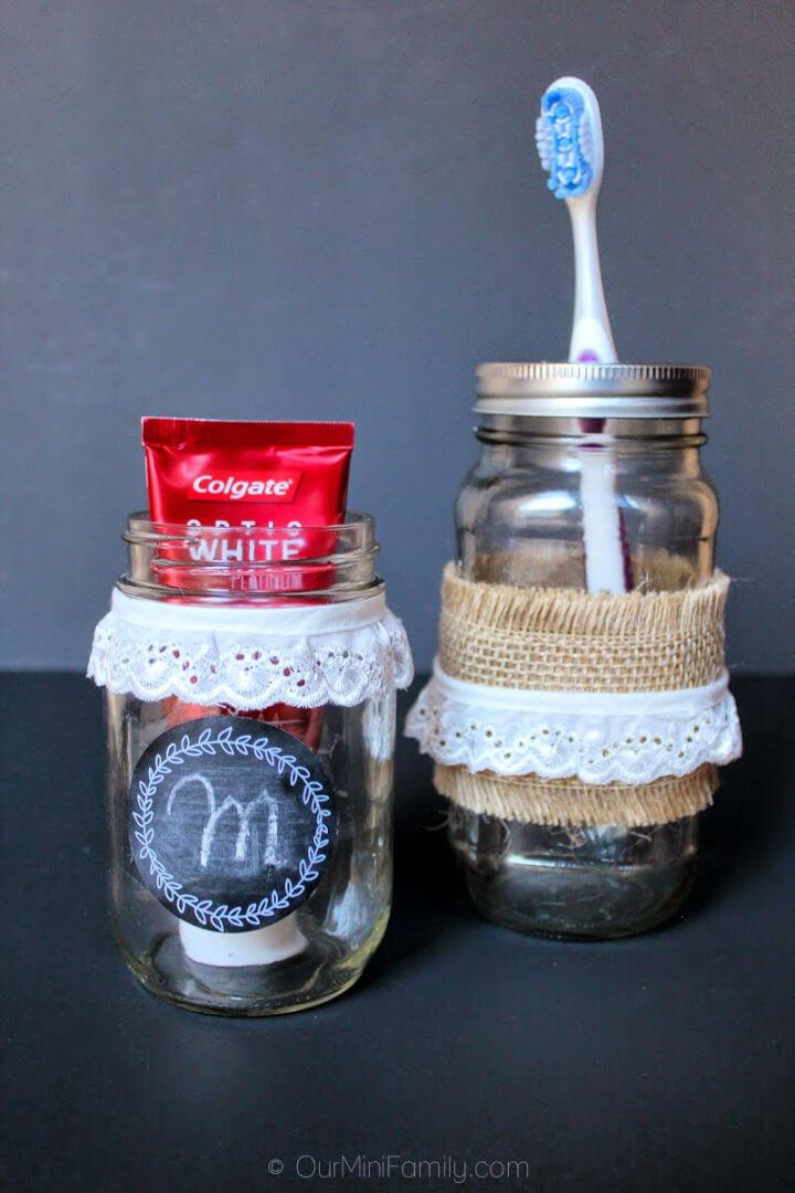 Mason Jar Toothbrush and Toothpaste Holders