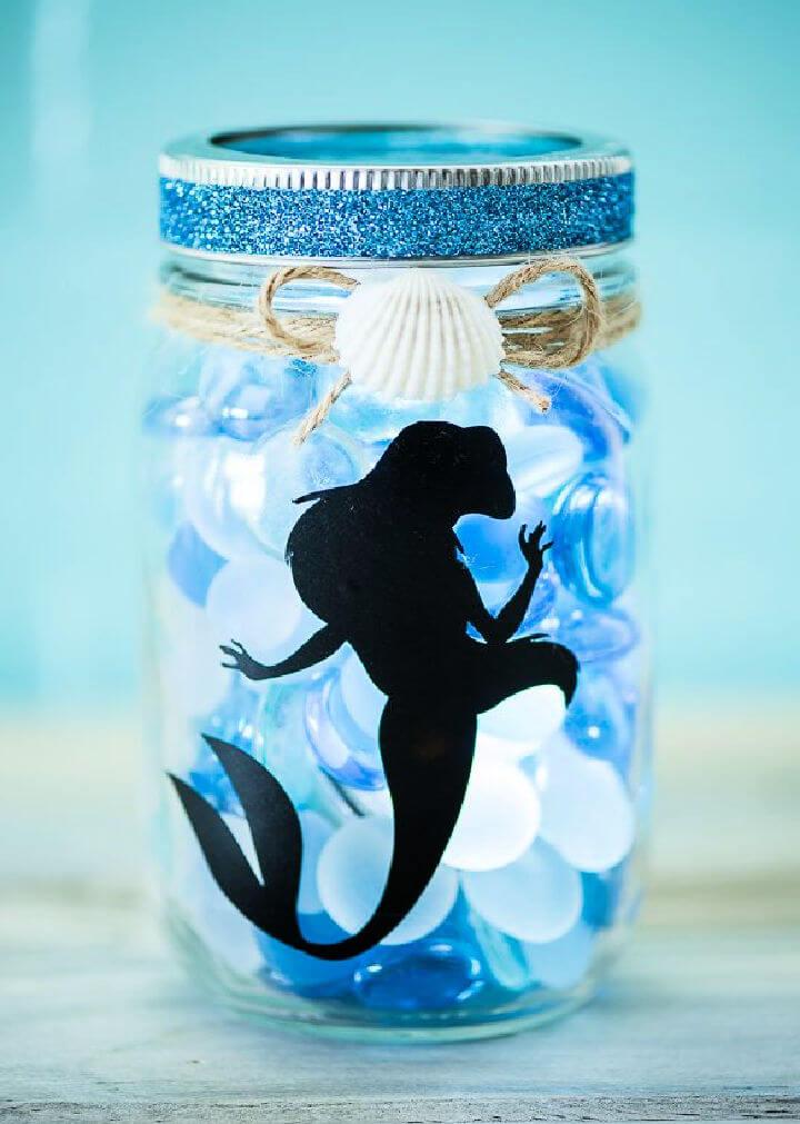 Mermaid Mason Jar Centerpiece for Birthday