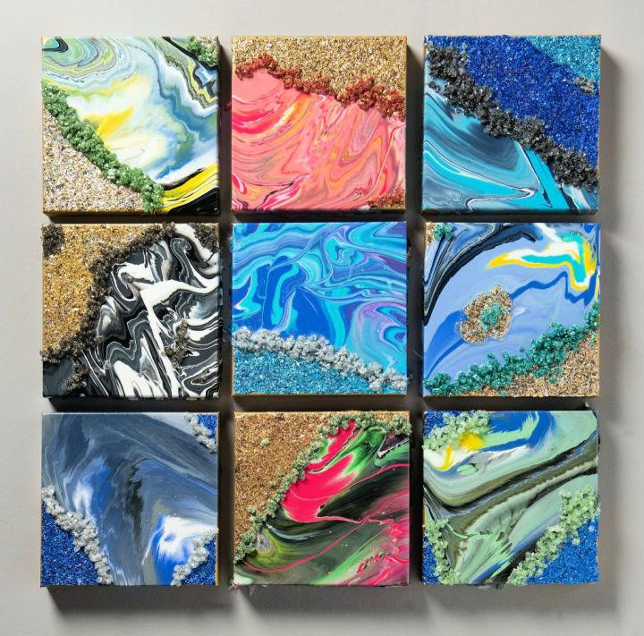 Mixed Media Faux Geode Canvas Art