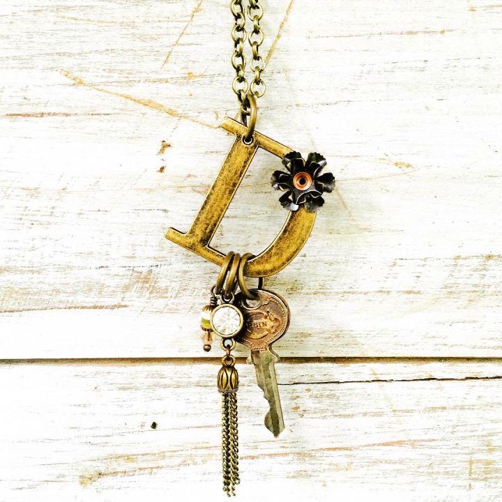 Monogram Jewelry With Old Keys