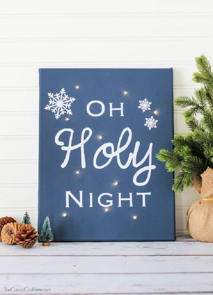 Oh Holy Night Twinkle Light Canvas Art