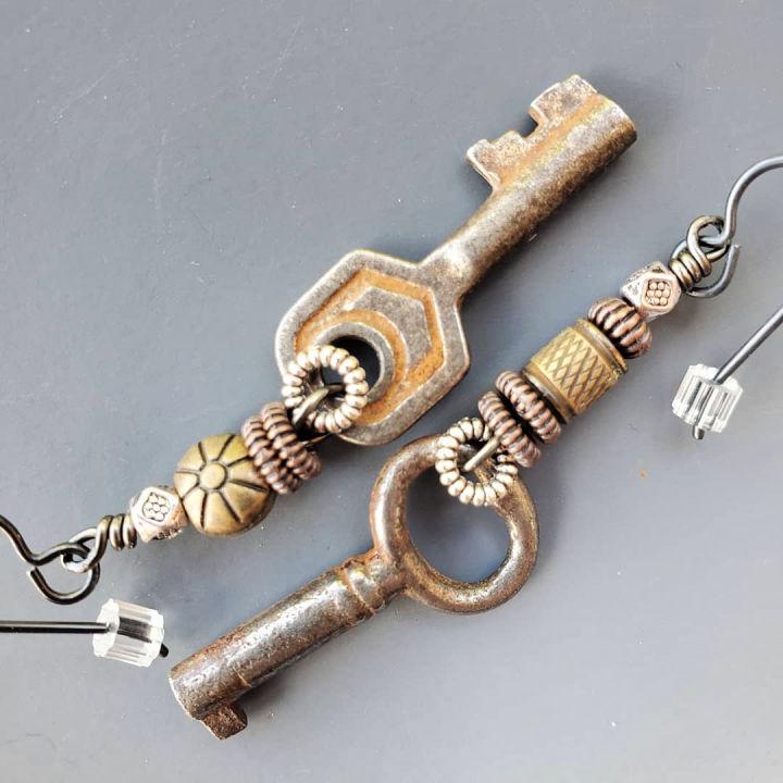 Old Key Earrings