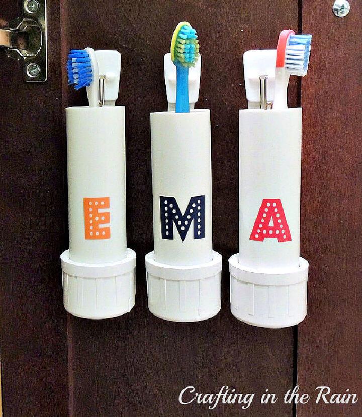 PVC Pipe Toothbrush Holders