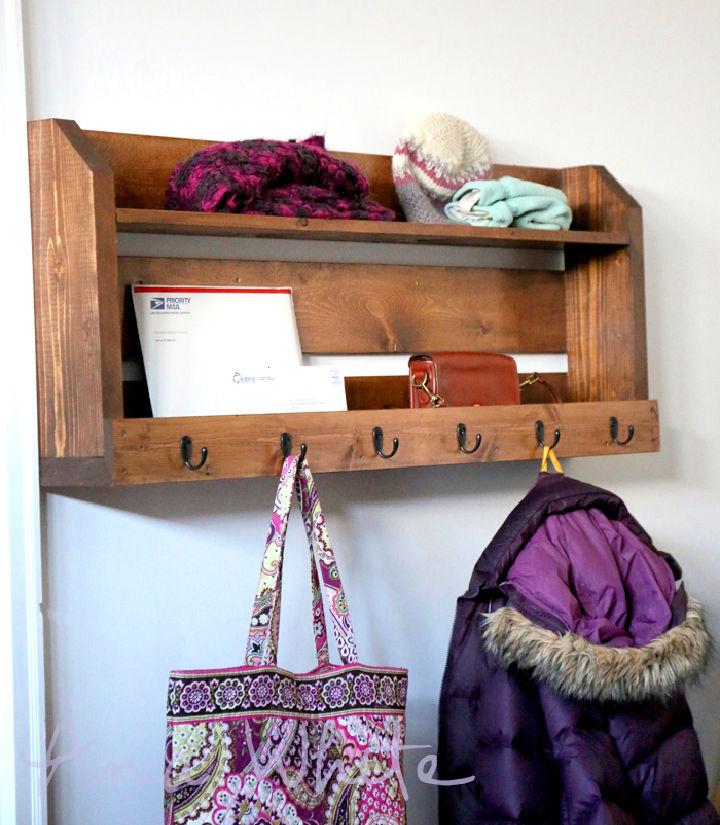 Pallet Coat Rack with Shelves