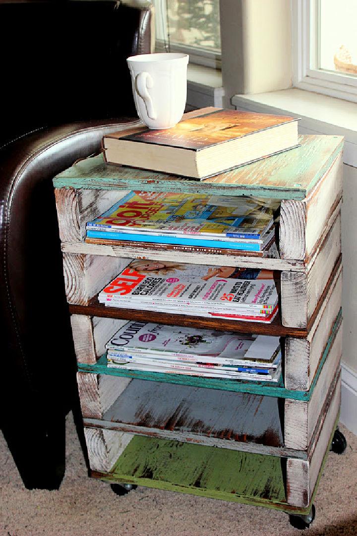 Pallet Side Table and Magazine Rack