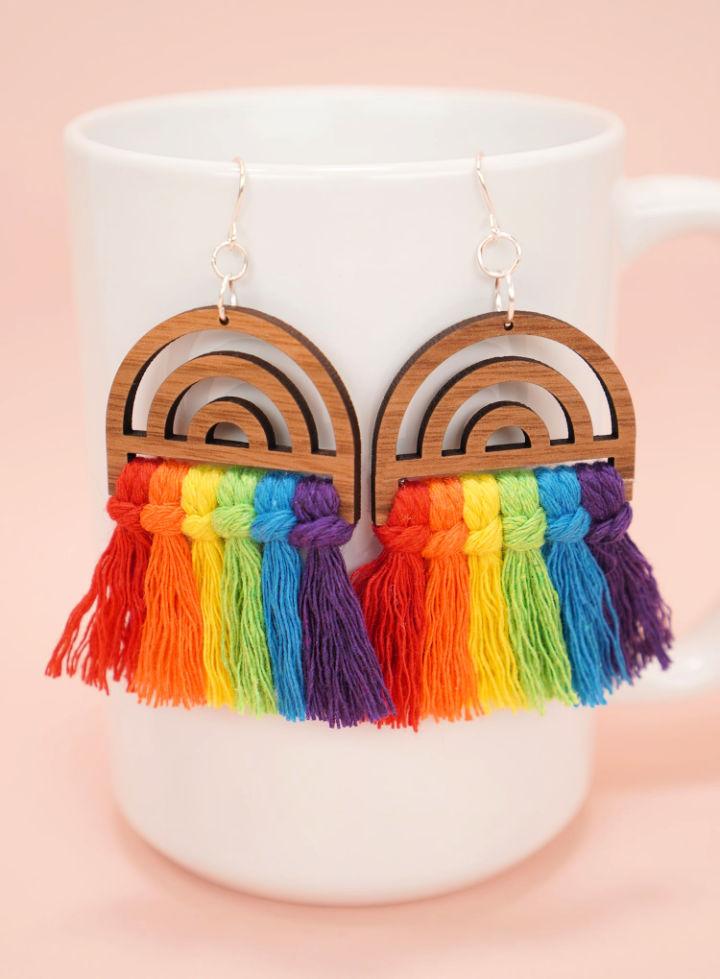 Rainbow Macrame Earrings