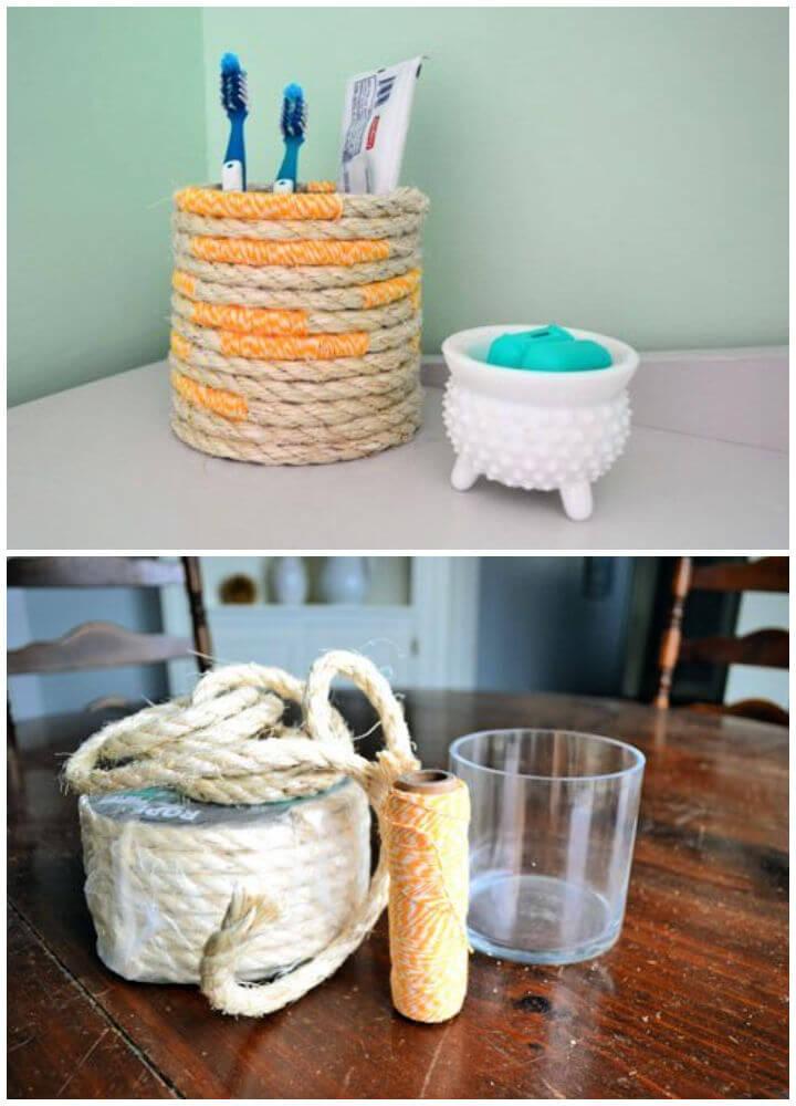 Rope Wrapped Toothbrush Holder