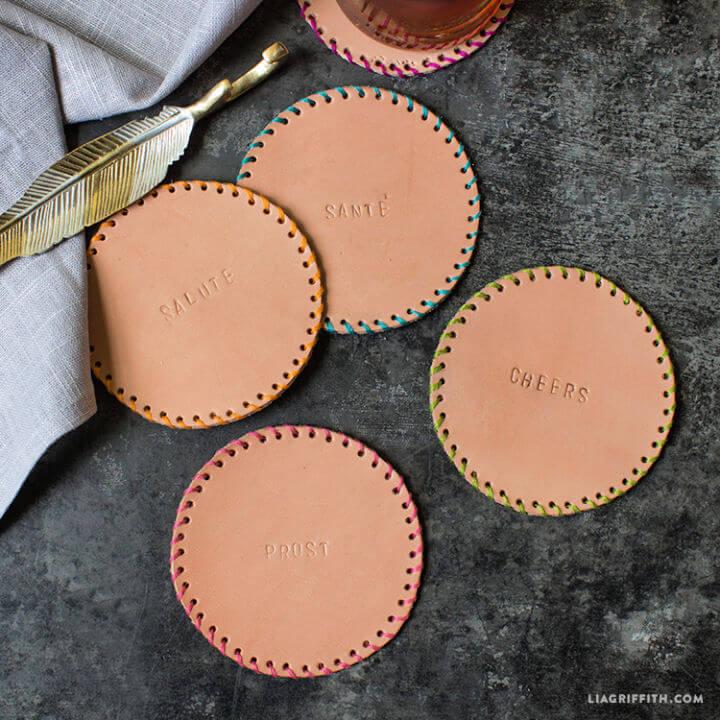 Stamped Leather Coasters