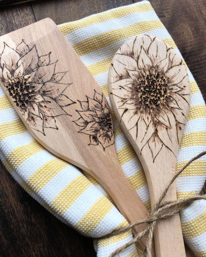 Sunflower Wooden Spoons