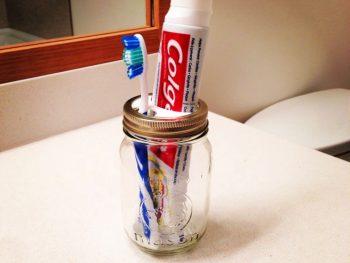 Toothbrush Holder Using Mason Jar