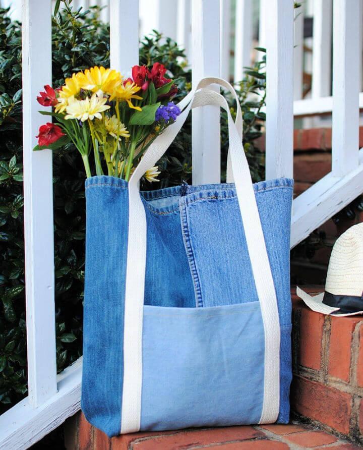 Tote Bag from Upcycled Jeans